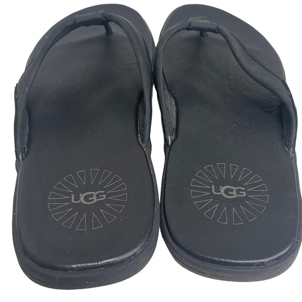 UGG - Black Leather Flip Flop - Worn Once - Womans 9-9.5